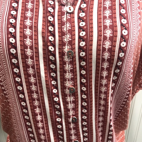 Sz M Button Up Short Sleeve Tie Knot - Picture 7 of 11